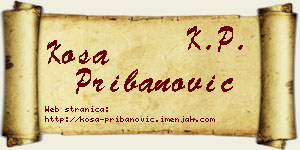 Kosa Pribanović vizit kartica